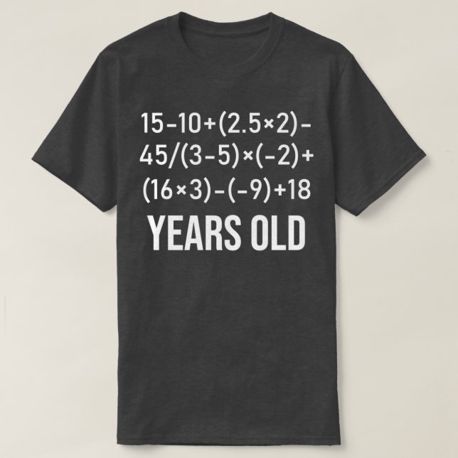 T-shirt 40 Years Old Algebra Funny Equation 40th Birthday  (Design devant)