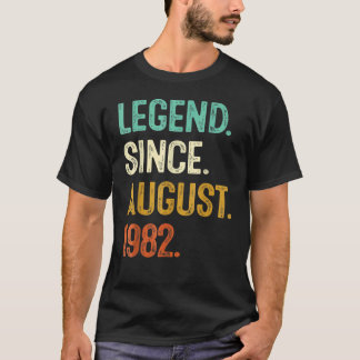 T-shirt 40 Years Old Legend Since August 1982 40th Birthd