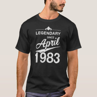 T-shirt 40e anniversaire 40 ans Né en avril 1983 Vinta