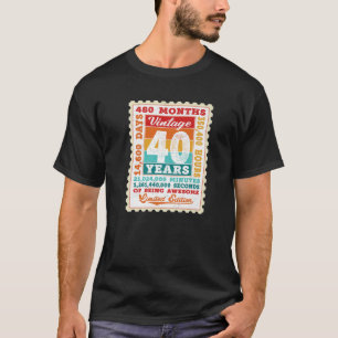 T-shirt 40E Anniversaire 40 Ans Timbre Postal Vintage B