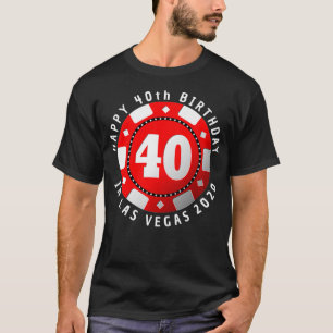 T-shirt 40e anniversaire à Las Vegas 2020 Poker Chip Premi
