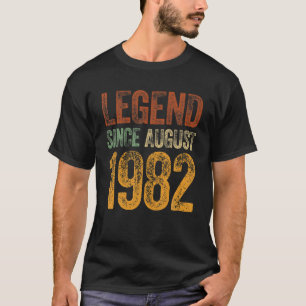 T-shirt 40E Anniversaire Août Né 40 Ans Légende Depuis 19