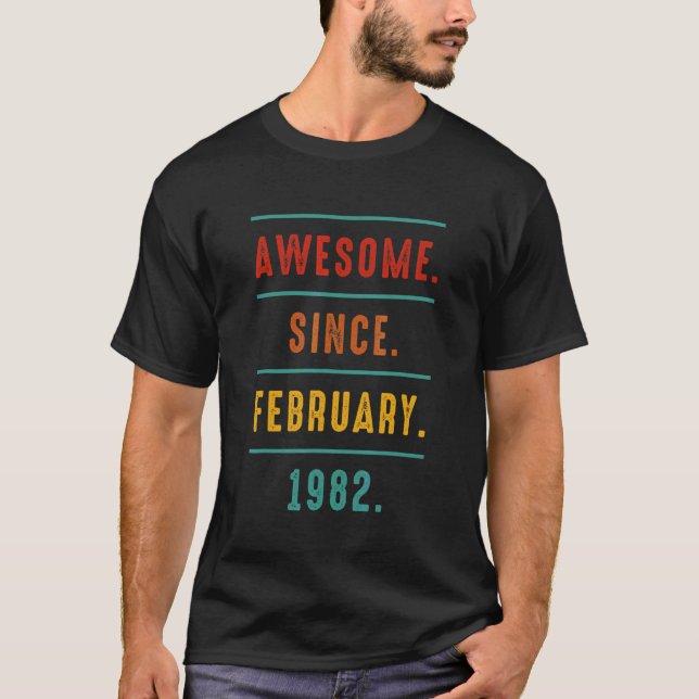 T-shirt 40e anniversaire Awesome depuis février 1982 Vinta (Devant)