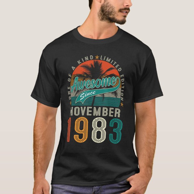 T-shirt 40e anniversaire Awesome depuis novembre 1983 40 a (Devant)