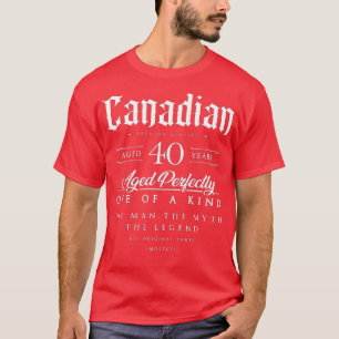 T-shirt 40e anniversaire Cadeau canadien Âge de 40 ans né 