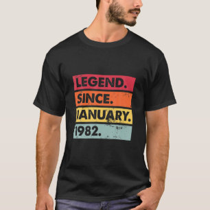 T-shirt 40E Anniversaire Cadeaux 40 Ans Légende Depuis Jan