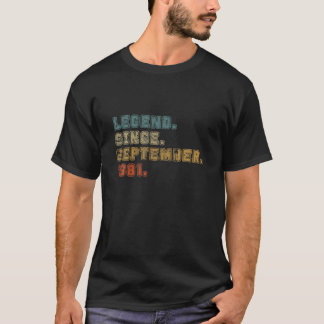 T-shirt 40E Anniversaire Cadeaux 40 Ans Légende Depuis Sep