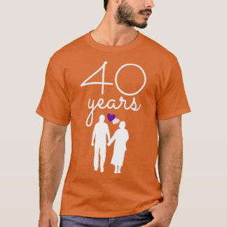 T-shirt 40e anniversaire de mariage avec 40 ans d'amour