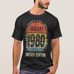T-shirt 40e anniversaire de sa naissance 1er janvier