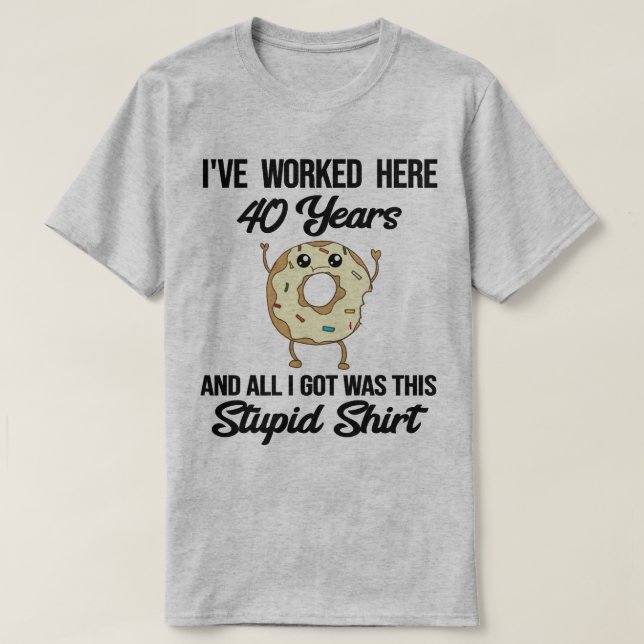 T-shirt 40e anniversaire de travail apprécié de l'employé (Design devant)