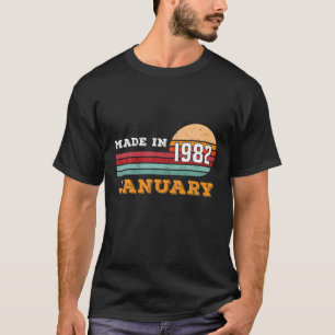 T-shirt 40E Anniversaire Des Femmes Janvier Fabriqué 1982