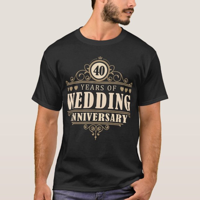 T-shirt 40e anniversaire du Mariage (mari) (Devant)