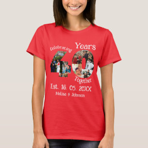 T-shirt 40e anniversaire du Mariage rouge 11 photo Collage