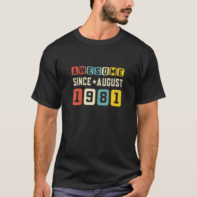 T-shirt 40E Anniversaire En Août 1981 (Devant)