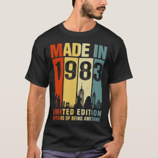 T-shirt 40e Anniversaire Fabriqué En 1983 Édition Limitée 