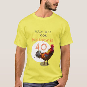 T-shirt 40e anniversaire Fun Chicken Rooster Homme