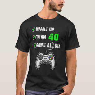 T-shirt 40e Anniversaire Gamer Niveau 40 Non verrouillé Ga