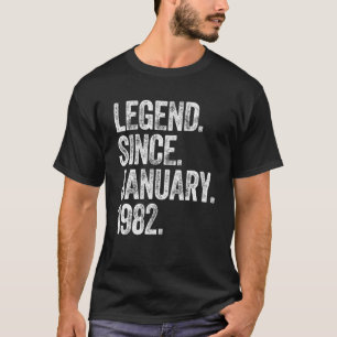 T-shirt 40E Anniversaire Janvier Né 40 Ans Légende Depuis