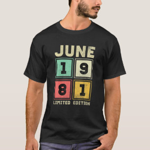 T-shirt 40E Anniversaire Juin Vintage 1981 40 Ans