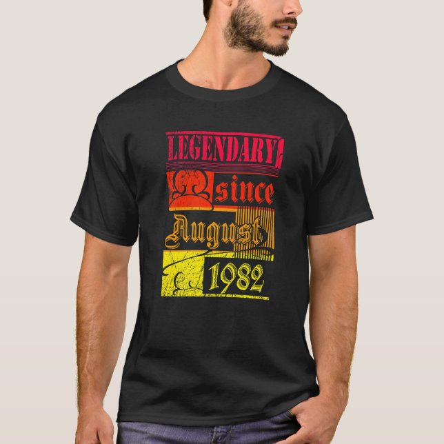 T-shirt 40e anniversaire Légendaire depuis août 1982 Vinta (Devant)
