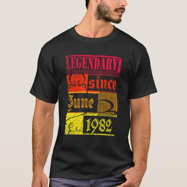 T-shirt 40e anniversaire légendaire depuis juin 1982 Vinta (Devant)