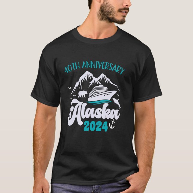 T-shirt 40e anniversaire Mariage Alaska Cruise 2024 Couple (Devant)