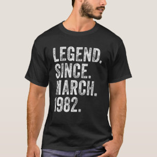 T-shirt 40E Anniversaire Mars Né 40 Ans Légende Depuis 198