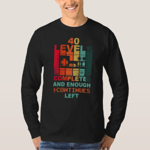 T-shirt 40e Anniversaire Niveau 40 Gamepad Retro Gamer