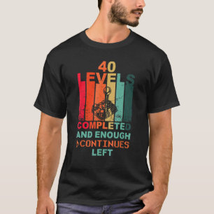 T-shirt 40e Anniversaire Niveau 40 Joystick Retro Vintage