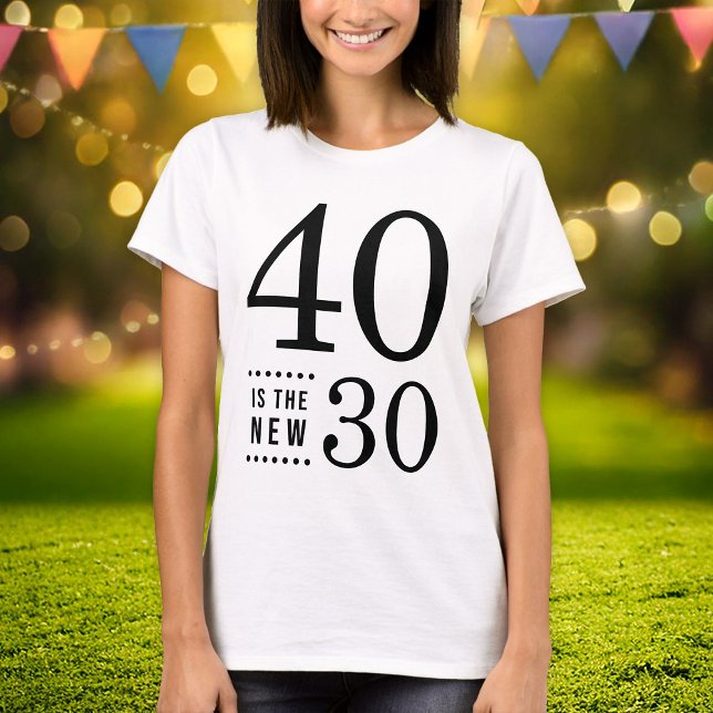T-shirt 40e anniversaire Noir 40 est le nouveau 30 (Créateur téléchargé)