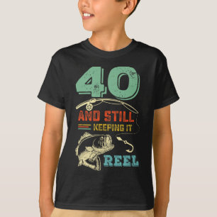 T-shirt 40e anniversaire Pêche Turning 40 pêcheurs Mens Pu