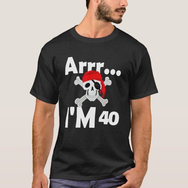 T-shirt 40e anniversaire Pirate Skull 40 ans Anniversaire (Devant)