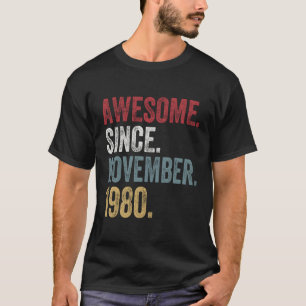 T-shirt 40E Anniversaire S Depuis Novembre 1980 40 Ans G