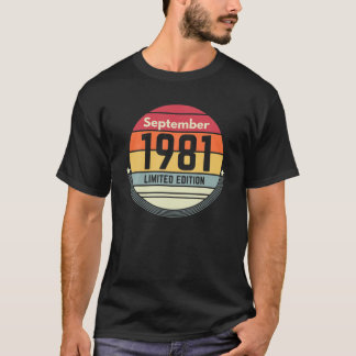 T-shirt 40E Anniversaire Septembre 1981 40 Ans Cadeau Femm