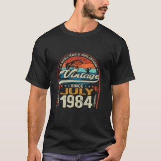 T-shirt 40e anniversaire vintage 40 ans Amateurs de pêche 
