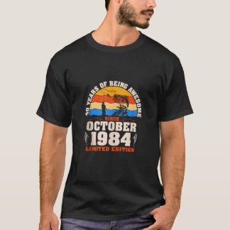 T-shirt 40e anniversaire vintage 40 ans Amoureux de la pêc