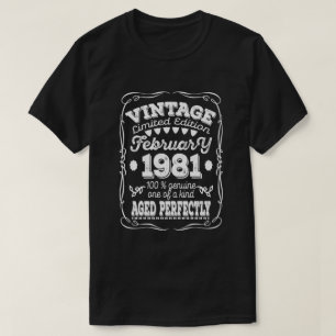 T-shirt 40E Cadeau Anniversaire Vintage Février 1981 40 A