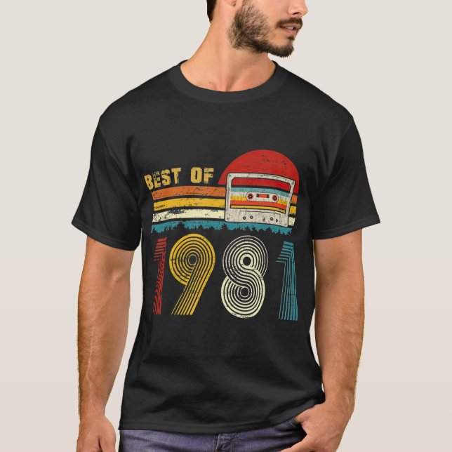 T-shirt 40E Cadeaux Anniversaires Meilleur De 1981 Bande D (Devant)
