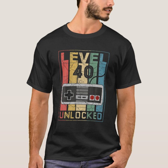 T-shirt 40E Cadeaux Anniversaires Niveau 40 Vidéo Jeu Déve (Devant)