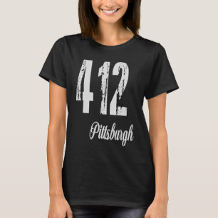 T-shirt 412 Code régional de Pittsburgh en détresse