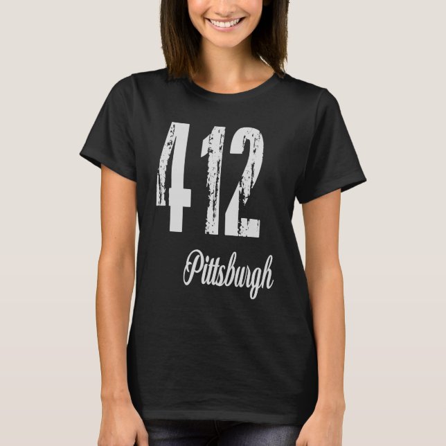 T-shirt 412 Code régional de Pittsburgh en détresse (Devant)