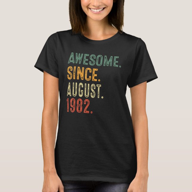 T-shirt 41 Anniversaire Awesome Depuis Août 1982 41 (Devant)