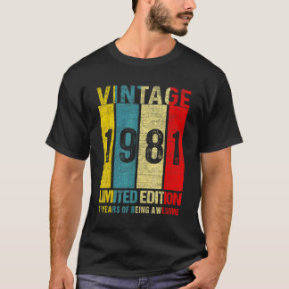 T-shirt 41 Anniversaire Vintage 1981 41 ans