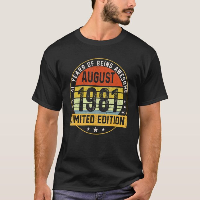 T-shirt 41 Ans Août 1981 41e Anniversaire (Devant)