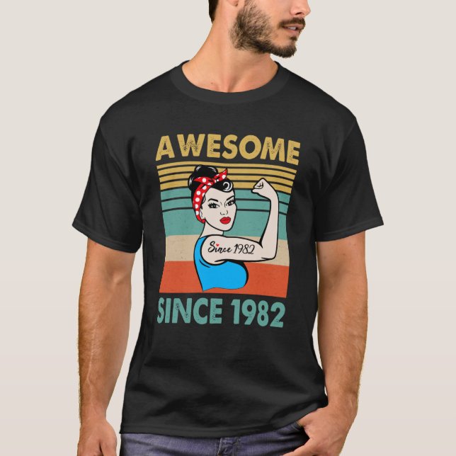 T-shirt 41 Ans Awesome depuis 1982 41e Anniversaire (Devant)