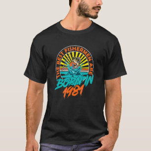 T-shirt 41 Ans Pêcheur Né En 1981 41E Anniversaire F