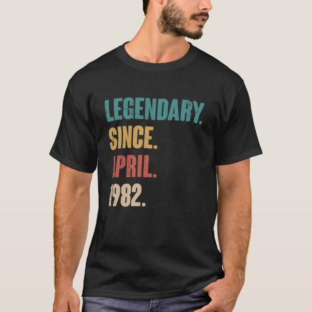 T-shirt 41 Ans Vintage 1982 Anniversaire 41 Avril Déco (Devant)