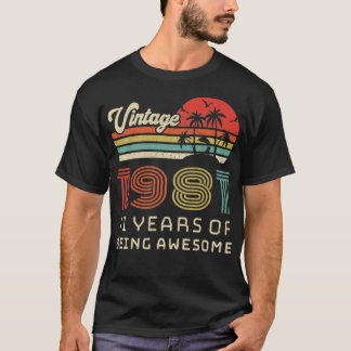 T-shirt 41 Year Old Birthday Vintage 1981 41 Birthday Pull