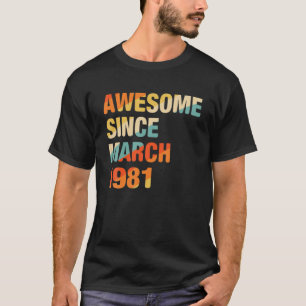 T-shirt 41Cadeaux Anniversaires 41 Ans Awesome Depuis Mars
