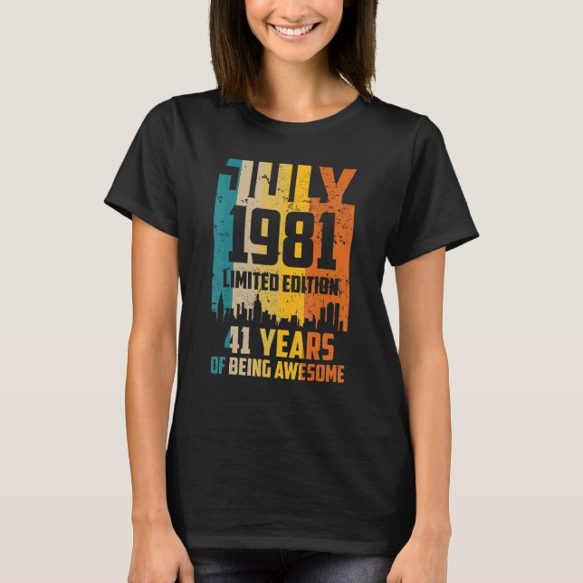 T-shirt 41e Anniversaire 41 Ans Awesome Depuis Juillet 198 (Devant)